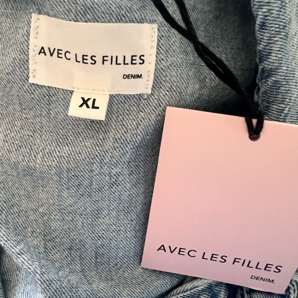 Avec Les Filles Washed Denim Jacket - Picture 6 of 7